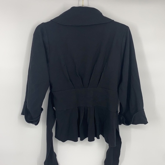 Theory Women's Black Oversized Collar Belted Sweater size Small Asymmetrical - Picture 5 of 8